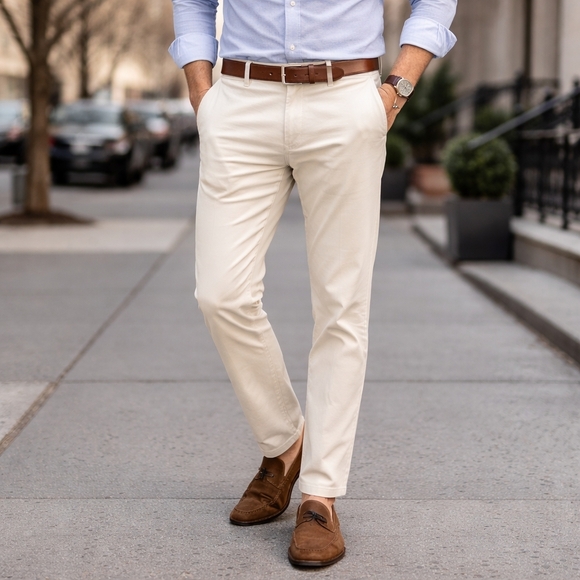 J. Crew Other - New J.Crew Flex Slim Fit Chino Pants Cream Khaki Stretch Mens 34x32 Preppy